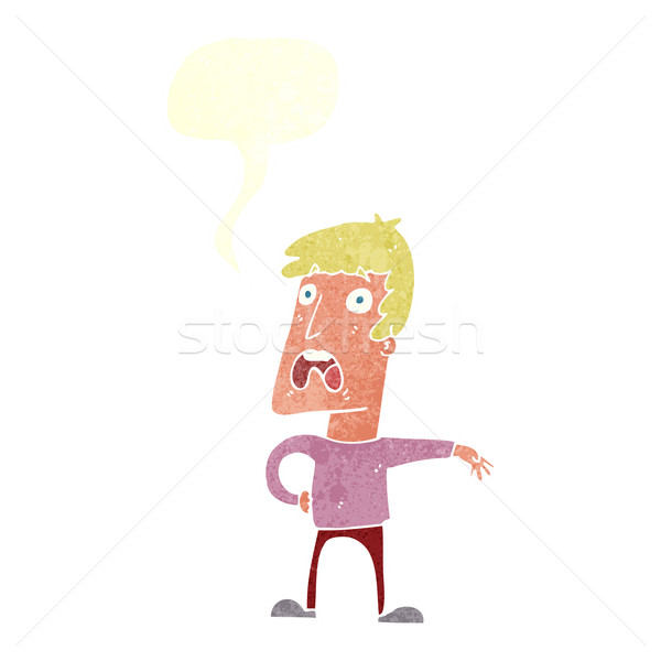 cartoon complaining man with speech bubble Stock photo © lineartestpilot