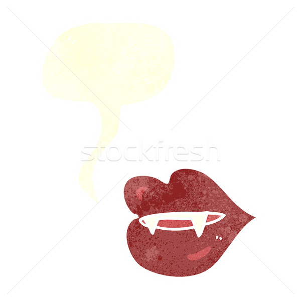 Cartoon vampiro bocadillo mano diseno boca Foto stock © lineartestpilot