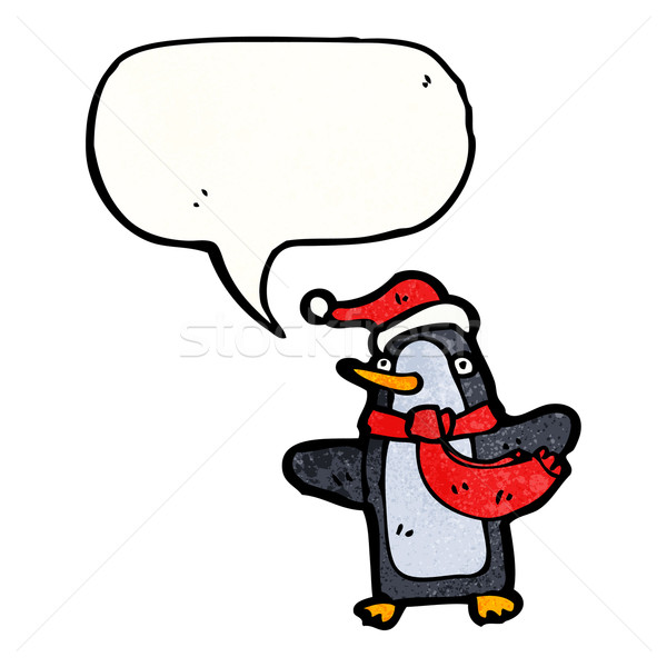 cartoon chirstmas penguin Stock photo © lineartestpilot