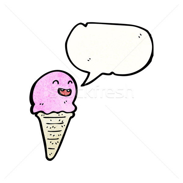Cornet de crème glacée art glace rétro dessin [[stock_photo]] © lineartestpilot
