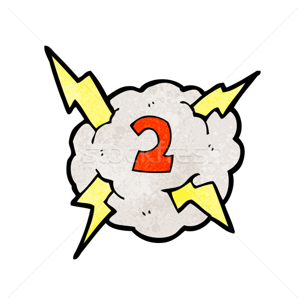 Cartoon tuono nube numero due tempesta Foto d'archivio © lineartestpilot