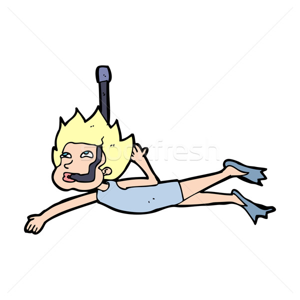 cartoon swimmer with snorkel Stock photo © lineartestpilot