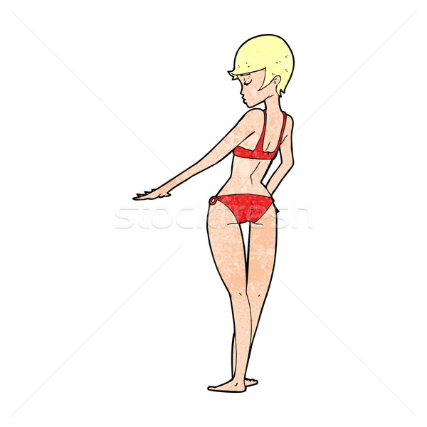 Karikatür bikini kadın plaj dizayn sanat Stok fotoğraf © lineartestpilot