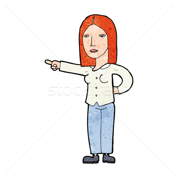 cartoon woman pointing Stock photo © lineartestpilot