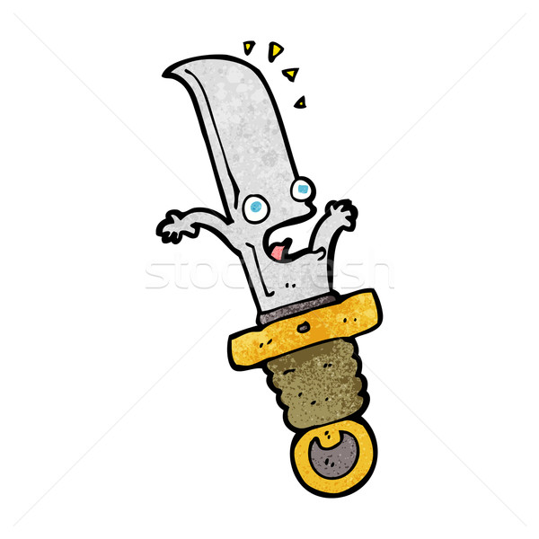 Cartoon испуганный ножом стороны дизайна Crazy Сток-фото © lineartestpilot