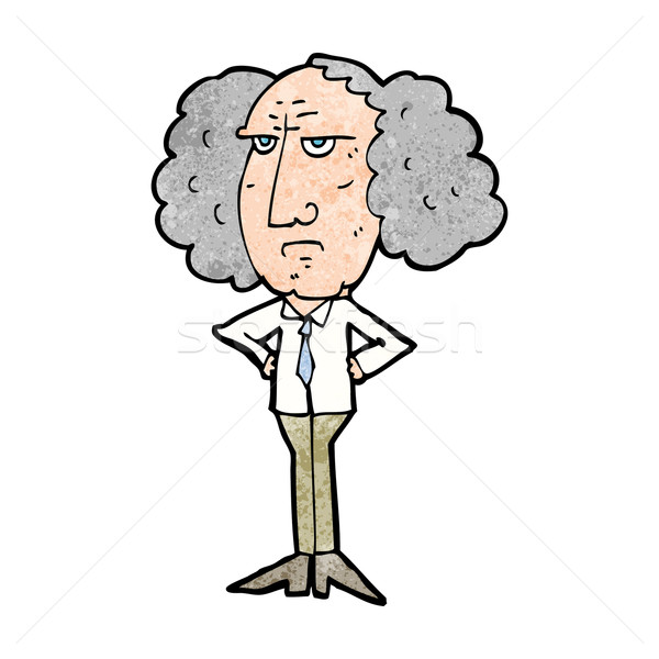 cartoon big hair lecturer man Stock photo © lineartestpilot