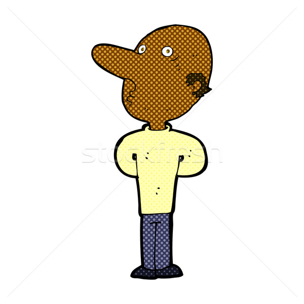 Stock photo: comic cartoon balding man