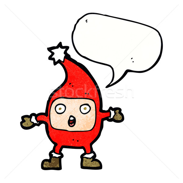 cartoon funny christmas creature with speech bubble Stock photo © lineartestpilot