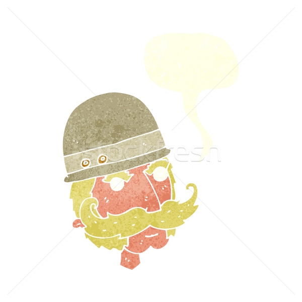 Karikatür büyük oyun avcı konuşma balonu el Stok fotoğraf © lineartestpilot
