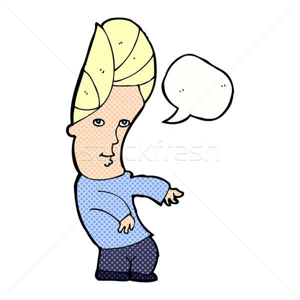 Stock photo: cartoon man with no worries with speech bubble