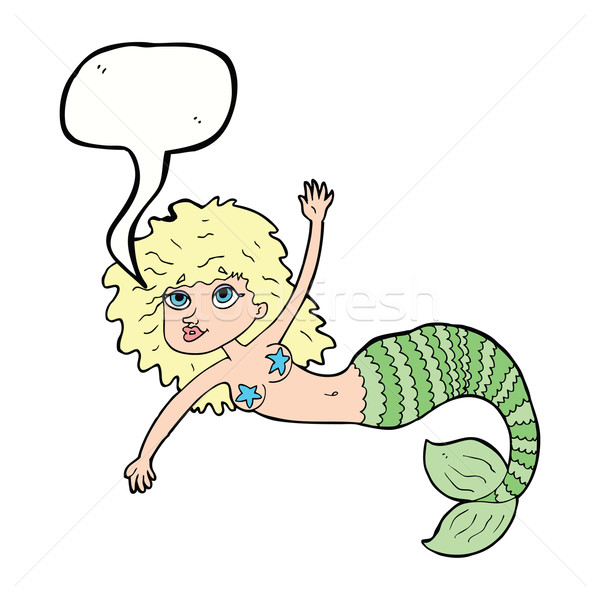 Cartoon bella sirena fumetto mano design Foto d'archivio © lineartestpilot