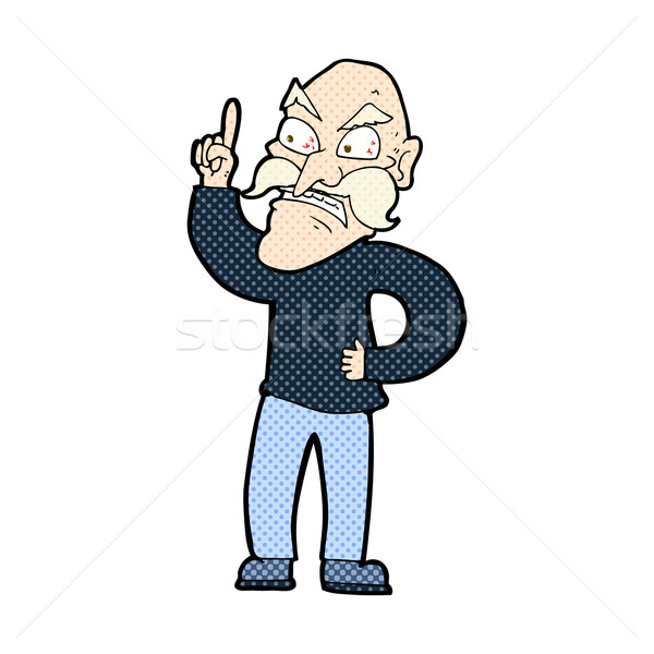 comic cartoon old man laying down rules Stock photo © lineartestpilot