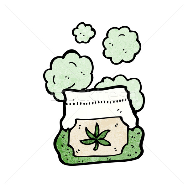 Cartoon bag weed medici retro disegno Foto d'archivio © lineartestpilot