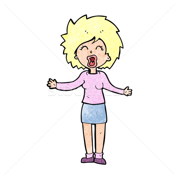 Cartoon luid vrouw hand ontwerp kunst Stockfoto © lineartestpilot