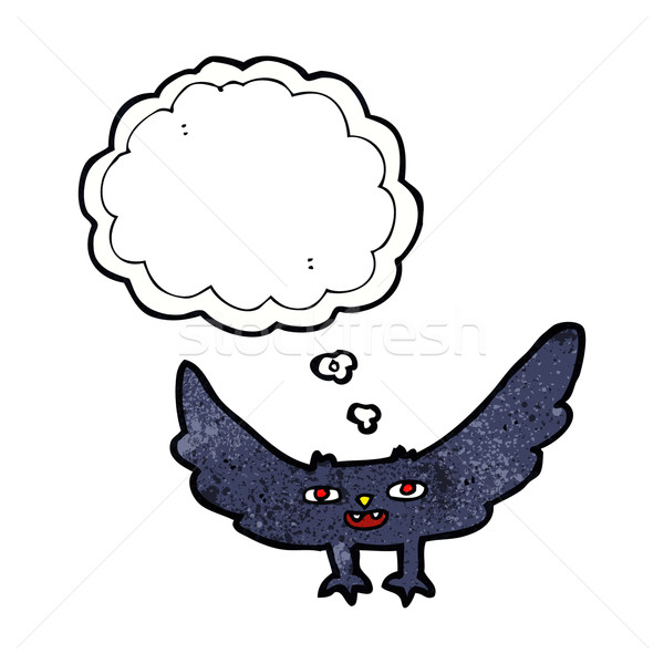 cartoon spooky vampire bat with thought bubble Stock photo © lineartestpilot