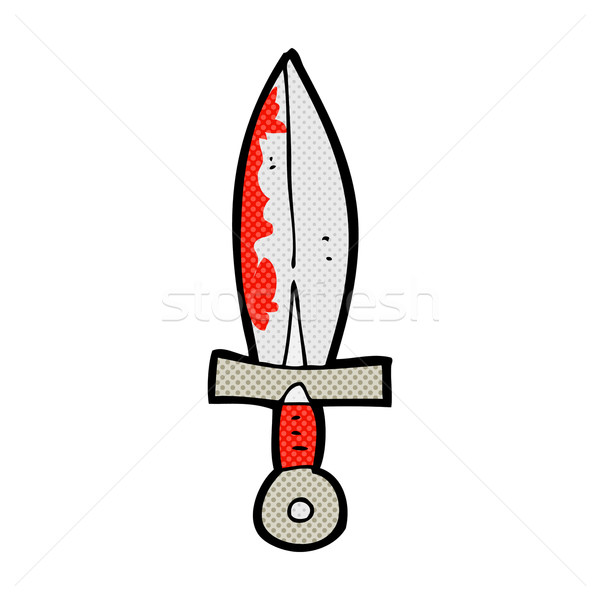 комического Cartoon кровавый меч ретро Сток-фото © lineartestpilot