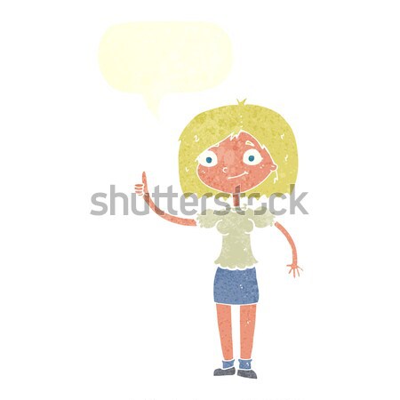 Karikatür kadın silah düşünce balonu el dizayn Stok fotoğraf © lineartestpilot