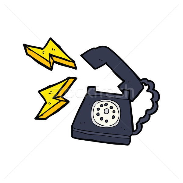 cartoon ringing telephone with thought bubble Stock photo © lineartestpilot