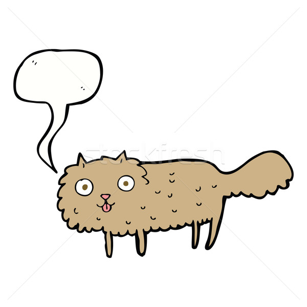 cartoon furry cat with speech bubble Stock photo © lineartestpilot