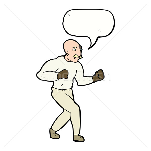 cartoon victorian boxer with speech bubble Stock photo © lineartestpilot