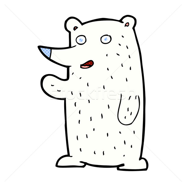 comic cartoon waving polar bear Stock photo © lineartestpilot
