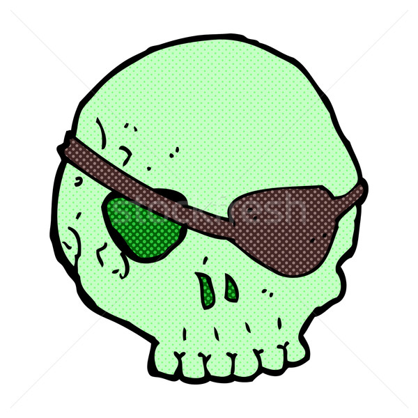 comic cartoon skull with eye patch Stock photo © lineartestpilot