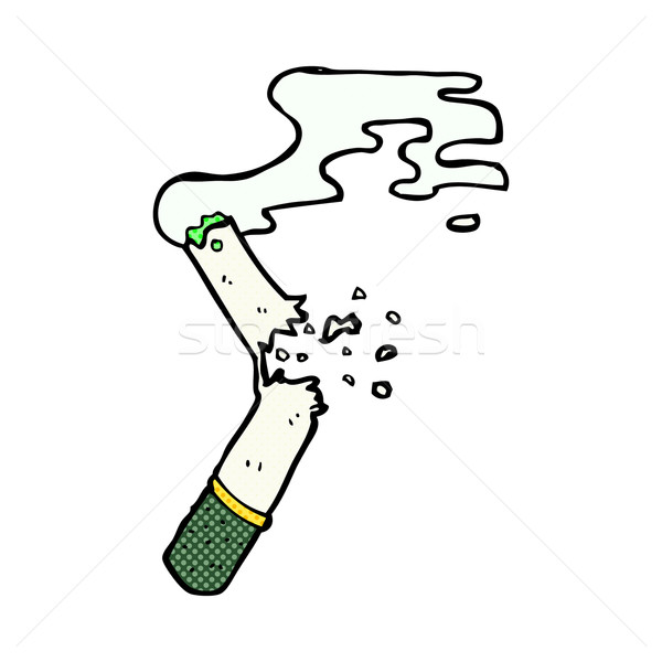 Komik karikatür kırık esrar sigara Retro Stok fotoğraf © lineartestpilot