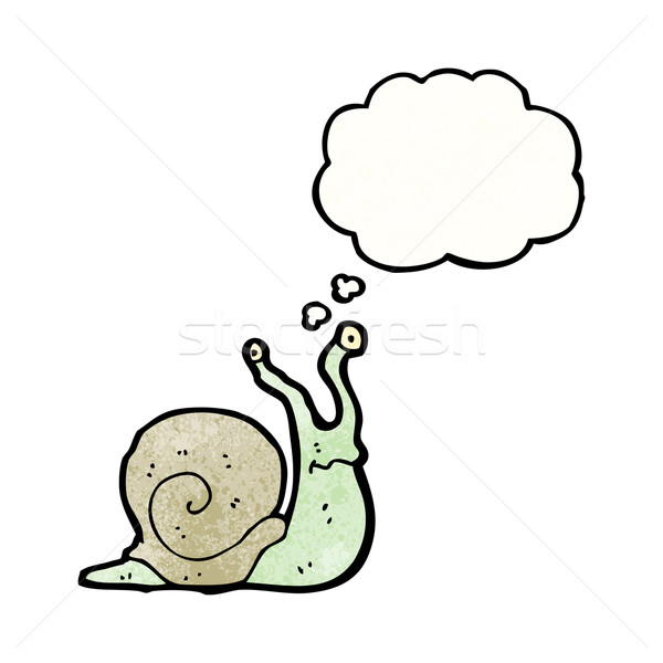 Karikatur Schnecke Retro Denken Zeichnung Idee Stock foto © lineartestpilot