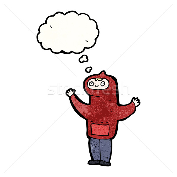 cartoon teenager in hooded sweatshirt Stock photo © lineartestpilot