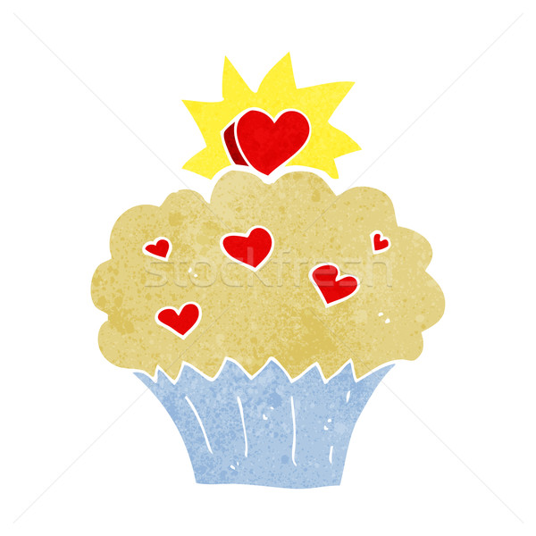 cartoon love heart cupcake Stock photo © lineartestpilot