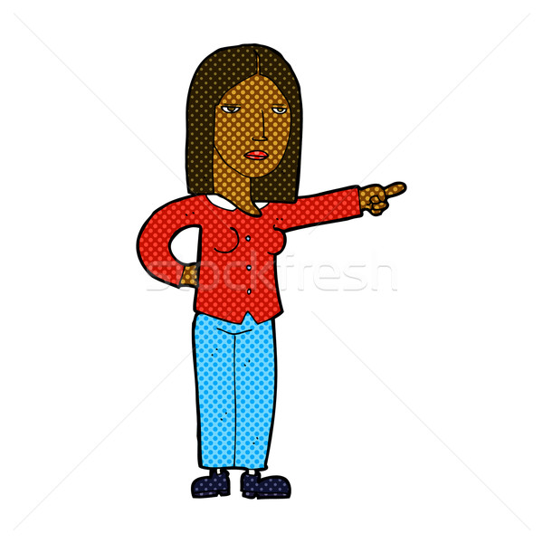 comic cartoon woman pointing Stock photo © lineartestpilot