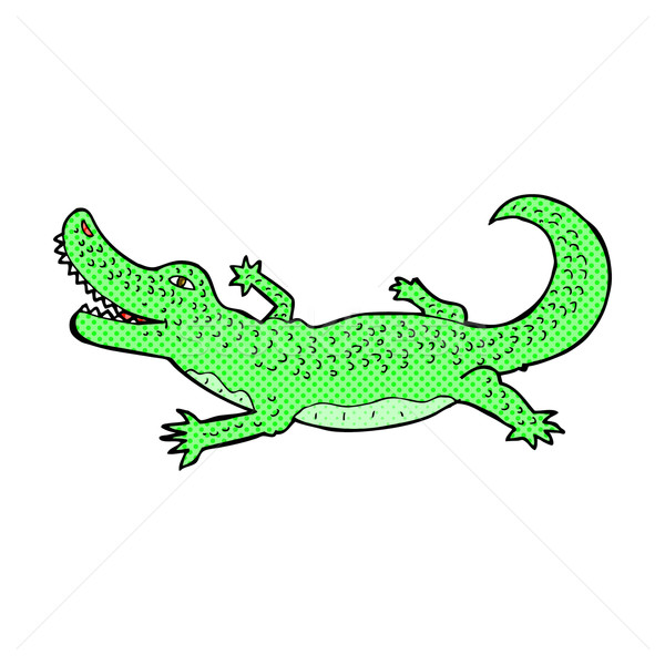 Comic desen animat crocodil retro stil Imagine de stoc © lineartestpilot