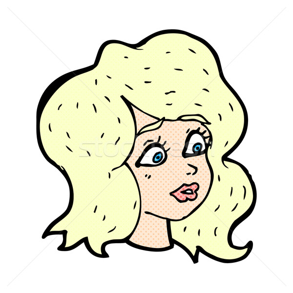 comic cartoon woman looking concerned Stock photo © lineartestpilot
