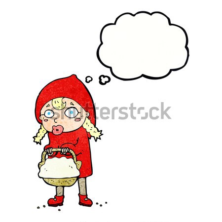 little red riding hood cartoon with thought bubble Stock photo © lineartestpilot