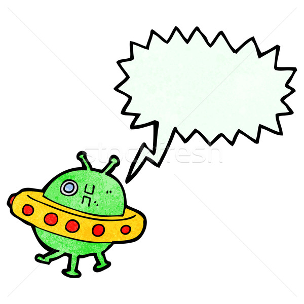 cartoon UFO with speech bubble Stock photo © lineartestpilot