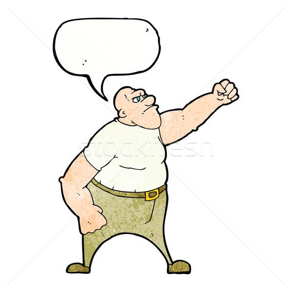cartoon angry man with speech bubble Stock photo © lineartestpilot