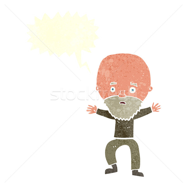 cartoon panicking old man with speech bubble Stock photo © lineartestpilot