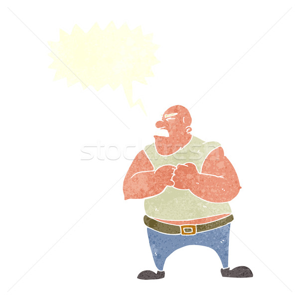 Karikatür şiddetli adam konuşma balonu el dizayn Stok fotoğraf © lineartestpilot