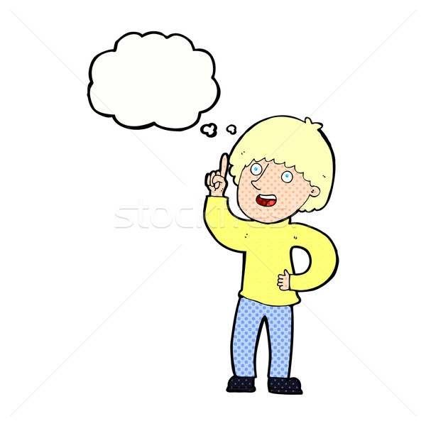 cartoon man with idea with thought bubble Stock photo © lineartestpilot