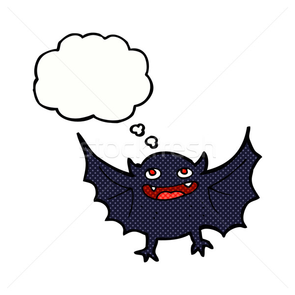 cartoon vampire bat with thought bubble Stock photo © lineartestpilot