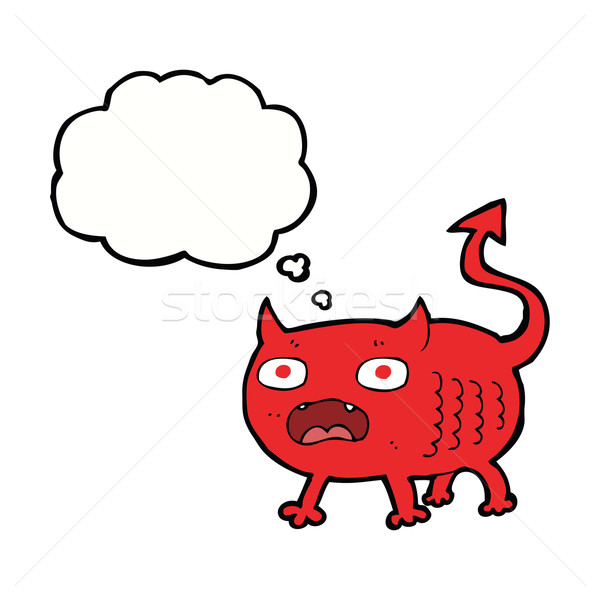 cartoon little imp with thought bubble Stock photo © lineartestpilot