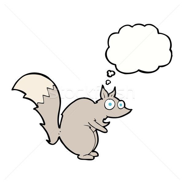 funny startled squirrel cartoon with thought bubble Stock photo © lineartestpilot