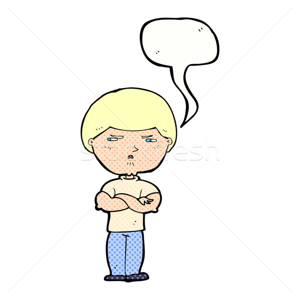 cartoon grumpy man with speech bubble Stock photo © lineartestpilot