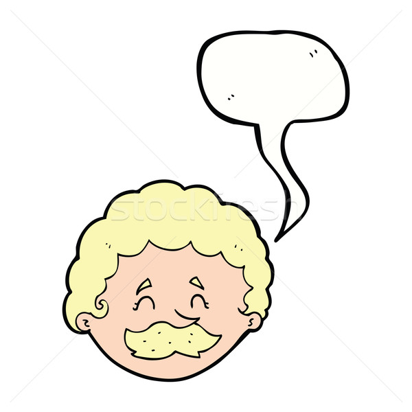 cartoon man with mustache with speech bubble Stock photo © lineartestpilot