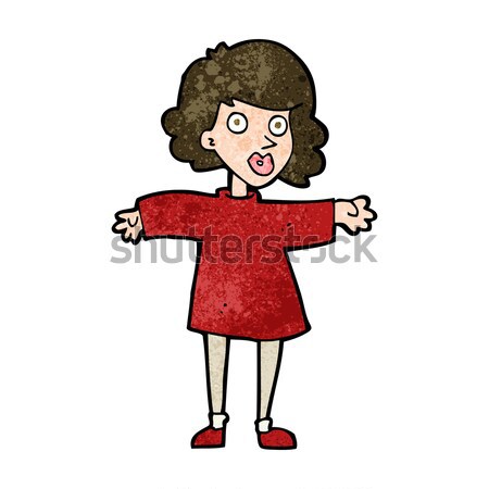 comic cartoon nervous woman Stock photo © lineartestpilot