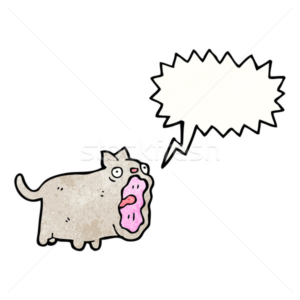 Cantando gato desenho animado retro desenho bonitinho Foto stock © lineartestpilot