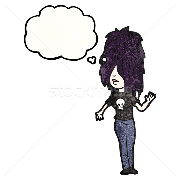 Cartoon goth fille femme punk rétro Photo stock © lineartestpilot