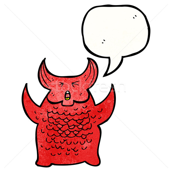 Desen animat iad fiara retro desen diavol Imagine de stoc © lineartestpilot