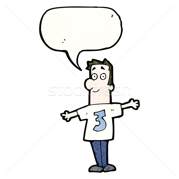 cartoon man in shirt with number 3 Stock photo © lineartestpilot