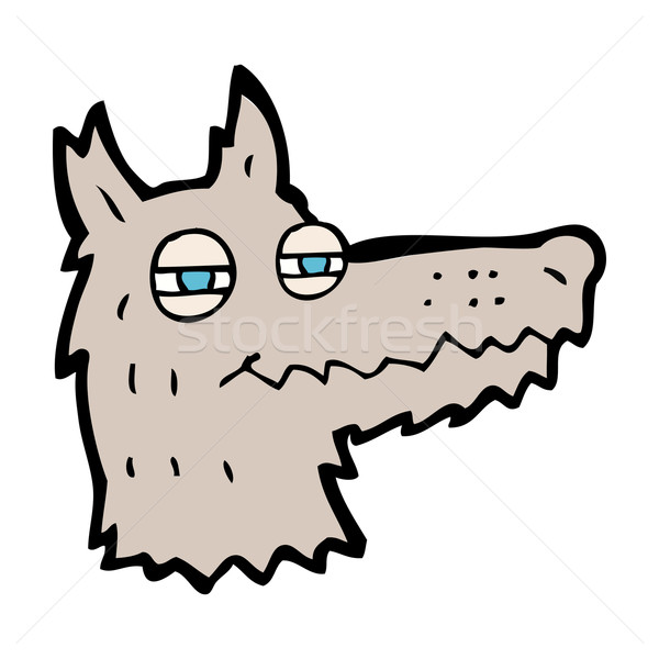 cartoon smug wolf face Stock photo © lineartestpilot